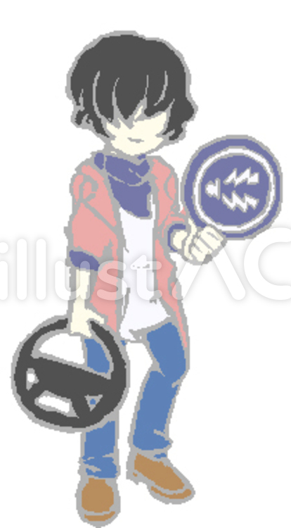 男性1 SD1 立ち絵,男性,ドライバーのイラスト素材