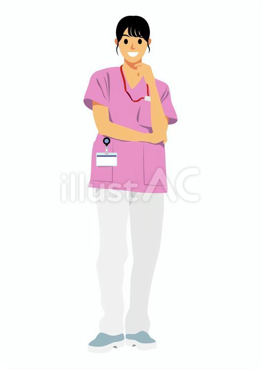 「看護師」女性2 看護師,女性,医療従事者のイラスト素材