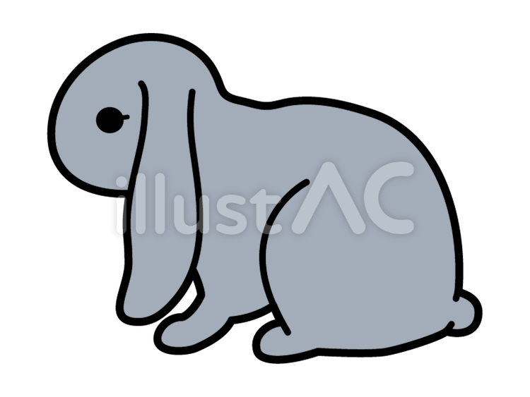 rabbit_glay_B rabbit,うさぎ,ウサギのイラスト素材