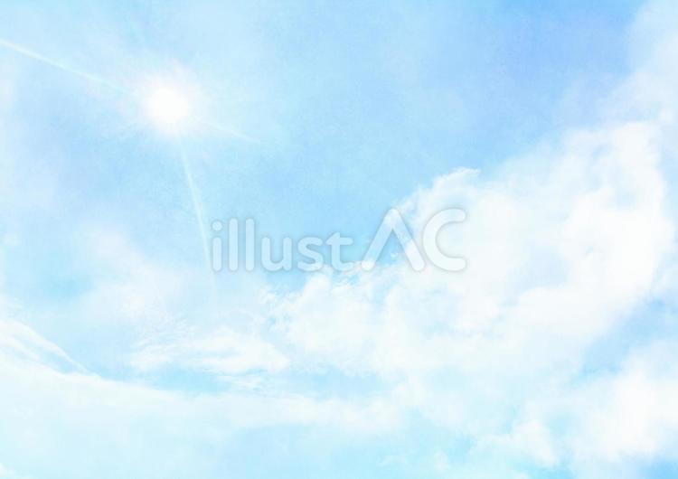 眩しい太陽と青空のやさしい背景 空,太陽,フレアのイラスト素材
