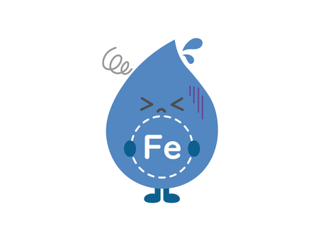 鉄分4 鉄分,鉄,fe,血液,栄養,栄養素,キャラクター,不健康,かわいい,イラストのイラスト素材