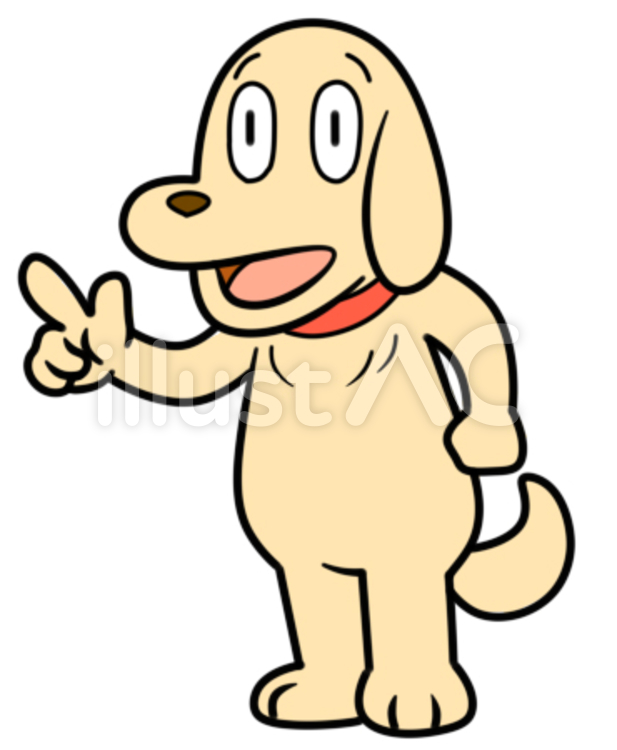 解説の犬 犬,解説,案内のイラスト素材
