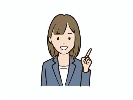 笑顔で指差しする女性ビジネスイラスト 女性,ビジネス,ol,笑顔,指差し,説明,案内,プレゼン,プレゼンテーション,ビジネスウーマンのイラスト素材