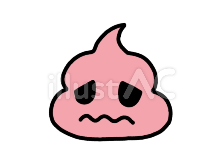 うんこ　不調　桃 うんこ,ウンチ,糞のイラスト素材