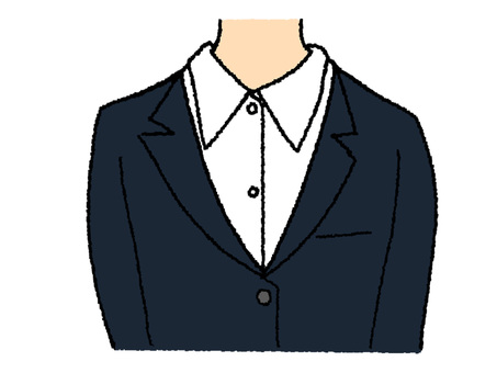 スーツ スーツ,ワイシャツ,襟,女性用,pop調,手描き,挿絵,ワンポイント,素材,商用可のイラスト素材
