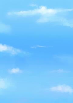 青空うす雲の背景イラスト縦 空,青,雲,うす雲,積雲,背景,バックグラウンド,風景,自然,天気のイラスト素材