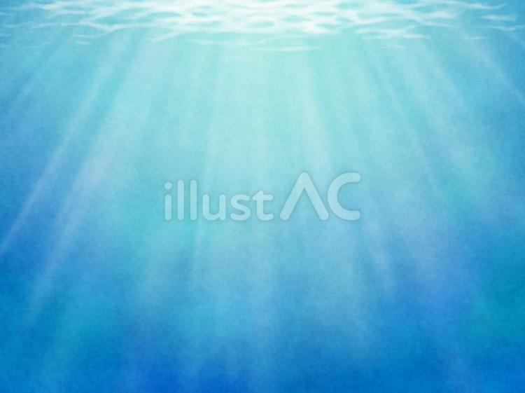背景素材　水中に差し込む太陽の光 海,青,夏のイラスト素材