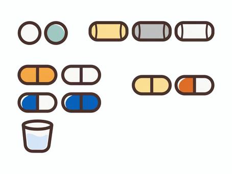 発達障害　ADHDの治療薬（整列） 発達障害,発達障がい,adhd,処方薬,治療薬,薬,薬物療法,投薬,ビバンセ,コンサータのイラスト素材
