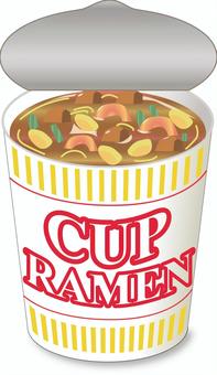 Cup noodles soy sauce _ lid opening, cup, cup noodle, cup noodles, JPG, PNG and AI