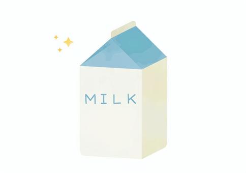 シンプルでかわいい牛乳のイラスト 牛乳,飲み物,紙パック,シンプル,かわいい,ドリンク,ミルク,主線なし,手描き風,水彩風のイラスト素材