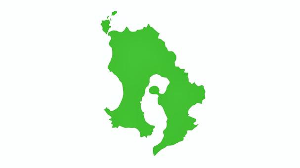地図　鹿児島県 鹿児島,鹿児島県,地図,都道府県,マップ,九州,挿絵,ワンポイント,九州地方,地方のイラスト素材