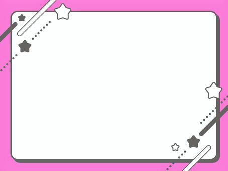 レトロフレーム-ポップ_グレー 背景,背景素材,バックグラウンド,シンプル,ライン,フレーム,枠,レトロ,星,ファッションのイラスト素材