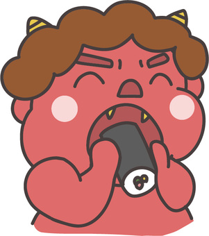笑顔で恵方巻きを食べる赤鬼のイラスト 笑顔で恵方巻きを食べる赤鬼のイラスト 節分,恵方巻き,赤鬼,食べる,笑顔,あーん,かわいい,方角,鬼,バストアップのイラスト素材