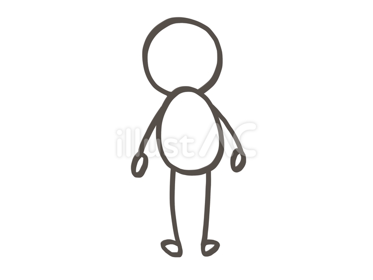 棒人間　後ろ姿 棒人間,人,後ろ姿のイラスト素材