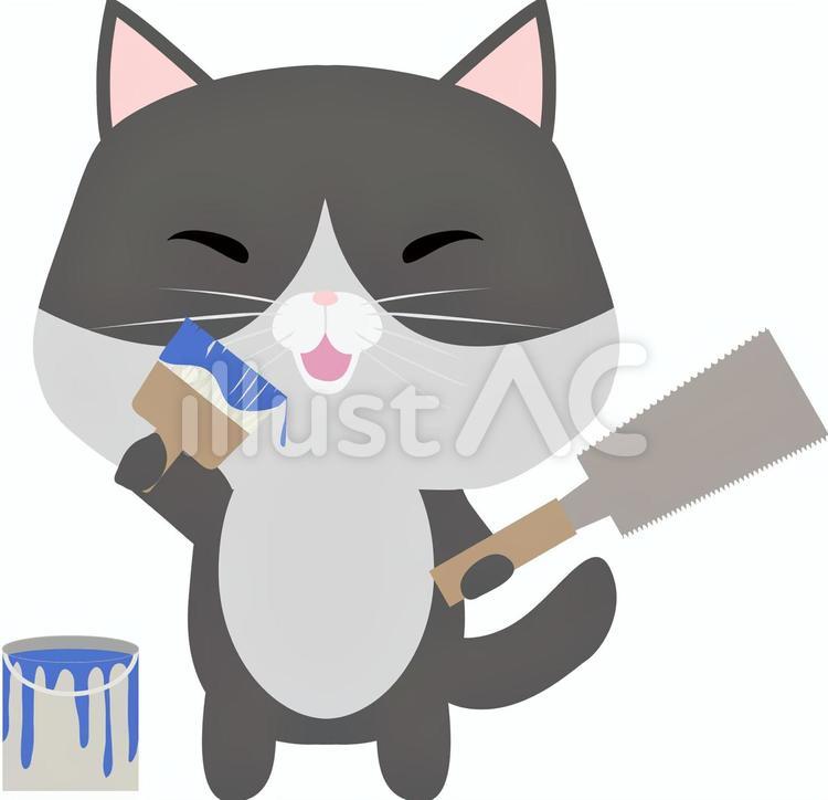 DIY_はちわれ diy,猫,はちわれのイラスト素材