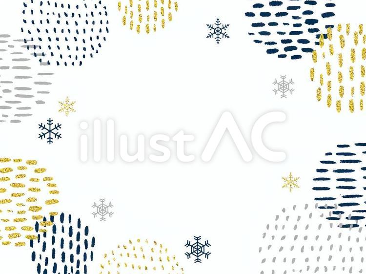 金×青　雪　結晶　北欧　きらきら　背景 雪の結晶,雪,枠のイラスト素材