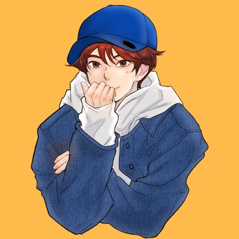 キャップボーイ キャップ,帽子,少年,イケメン,漫画のイラスト素材