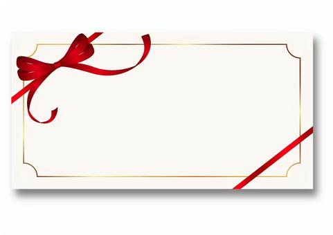 赤い二重リボンがついたクーポンベース　白 クーポン,チケット,割引クーポン,割引券,優待券,ビジネス,販促,イラスト,券,キラキラのイラスト素材