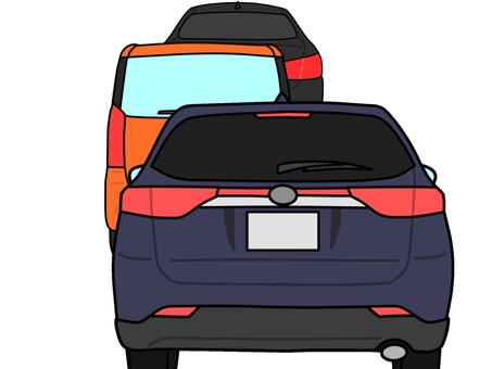 渋滞です 車,車両,自動車,渋滞,行列,ドライブ,運転,交通,車列,白背景のイラスト素材
