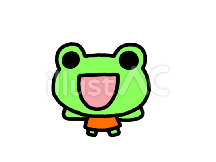カエルちゃんオレンジ カエル,かえる,蛙のイラスト素材