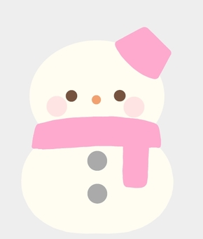 雪だるま　ピンク 推し活,手帳デコ,雪だるま,スノーマン,snowman,おたより,推しカラー,デジタルステッカー,冬,12月のイラスト素材