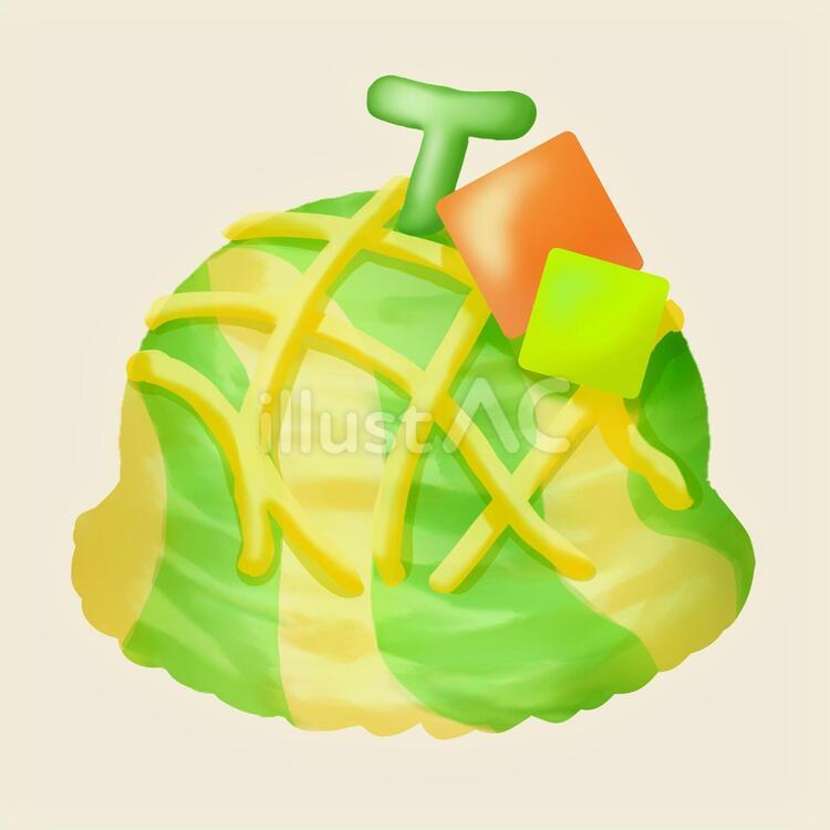 メロンバニラアイスクリームイラスト - No: 27499125｜無料イラスト・フリー素材なら「イラストAC」