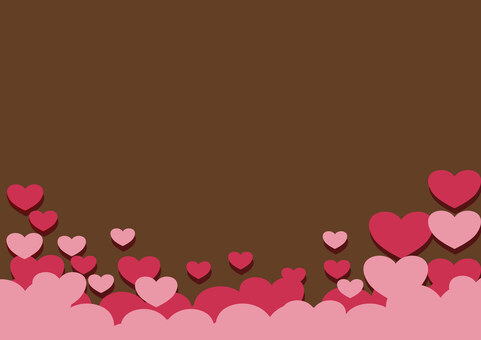 かわいいハートの背景素材①茶色 バレンタイン,ハート,背景のイラスト素材
