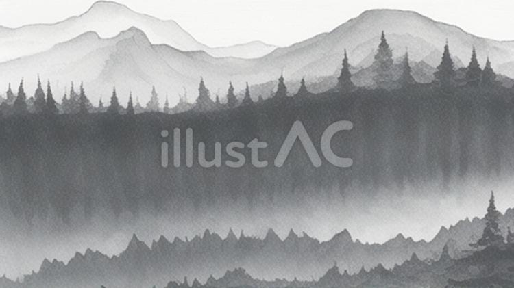 水墨画背景3 水墨画,墨,黒のイラスト素材