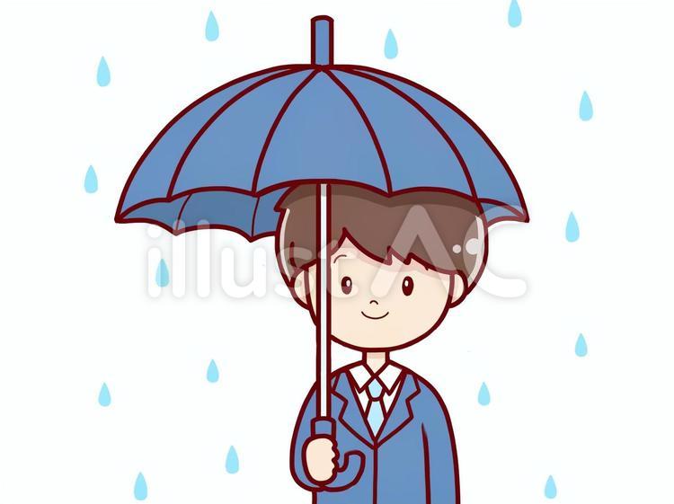 傘をさすスーツ姿の男性 男性,人物,ビジネスマンのイラスト素材