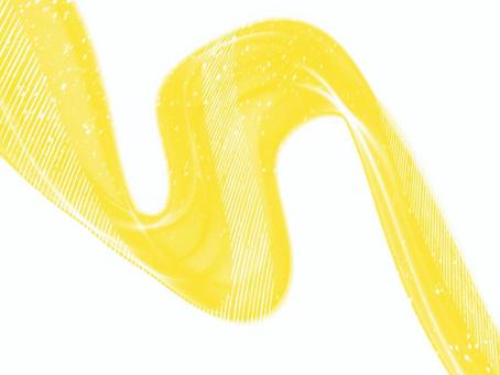 風のリボン-イエロー02 風,リボン,イエロー,黄色,明るい,華やか,ライン,抽象,背景,光のイラスト素材