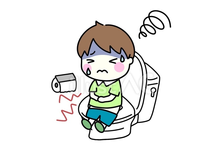 腹痛　下痢　男の子 腹痛,下痢,痛いのイラスト素材