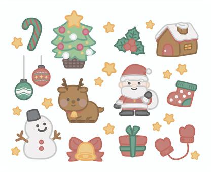 Cute Christmas illustration material set, JPG, PNG and AI Cute Christmas illustration material set, , JPG, PNG and AI