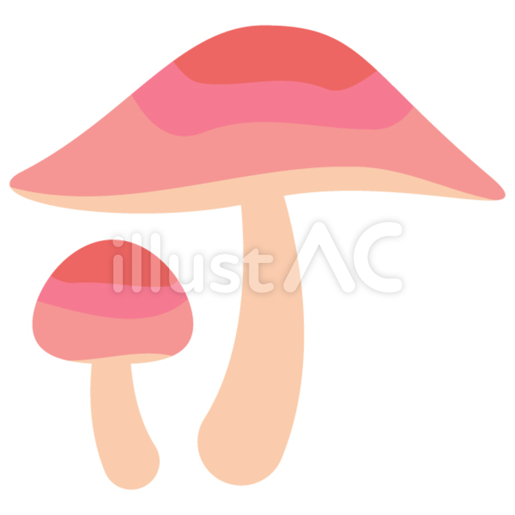 きのこ（ぴんく） 秋,きのこ,茸のイラスト素材