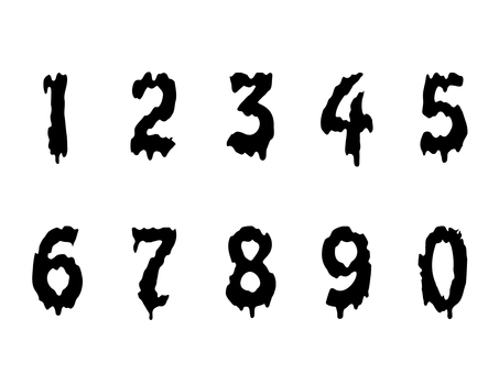 ドロドロ数字 数字,ドロドロ,溶ける,文字,血文字,ホラー,トロトロ,ペンキ,垂れるのイラスト素材
