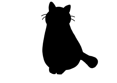 forward facing cat silhouette, , JPG and PNG