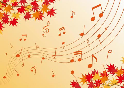 音楽と秋の背景素材