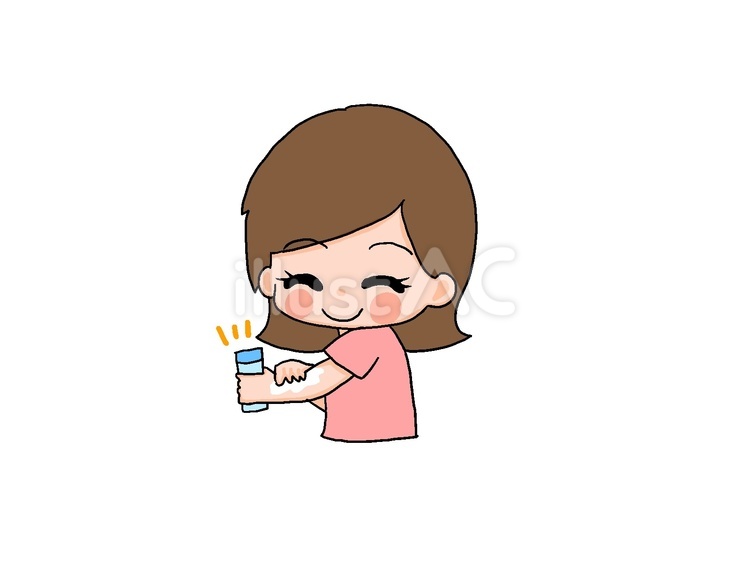 日焼け止め５ 手描き,女性,茶髪のイラスト素材