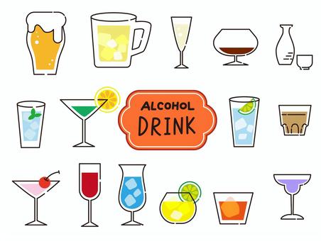 Illustration, álcool, vinho, coquetel, 
