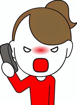 女電話生氣, 电话, 固定电话, 麻烦, JPG, PNG 和 AI