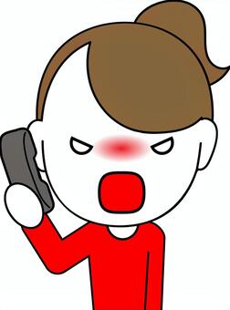 Female, phone, get angry, , JPG, PNG and AI