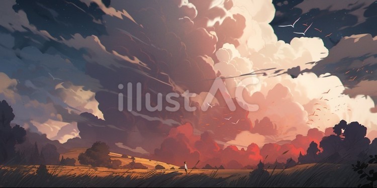嵐の風景 天気,嵐,荒れるのイラスト素材