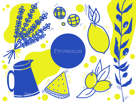 Illustration, provence, ayarlamak, güney fransa, 