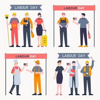 Illustration, labor day, america, september, 