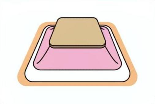 斜め上から見たシンプルなこたつのカード こたつ,背景,俯瞰,デフォルメ,ピンク色のイラスト素材