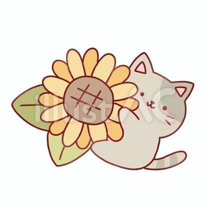 猫と向日葵