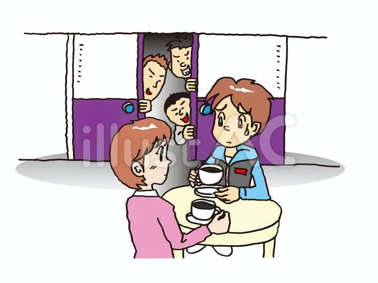 お隣さん 住まい,部屋,生活のイラスト素材