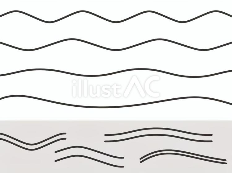 省略波線にする波線のセット 省略線,省略波線,二重波線のイラスト素材
