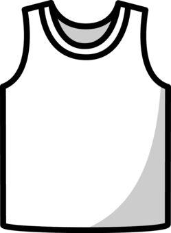 白のバスケユニフォームです。