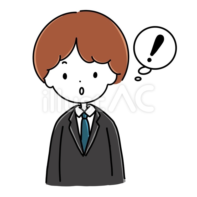 スーツ姿の男性ーひらめいた スーツ,男性,ビックリマークのイラスト素材