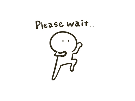 準備中な棒人間（少々お待ちください） 棒人間,人間,ポーズ,全身,準備中,支度,構え,待つ,待機,フリーズのイラスト素材